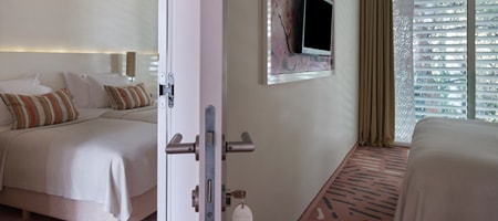Two Double Rooms with Connecting Door 44 m2 Courtyard/Park View with French Balconies