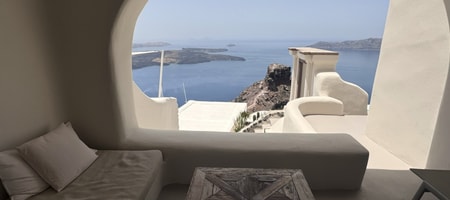 Premium Spa Room with Indoor Hot Tub with Private Balcony & Caldera View