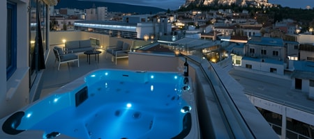 Junior Suite with Panoramic View to Acropolis & Private Outdoor Jacuzzi