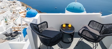 Blue Dome Double Room with Caldera View