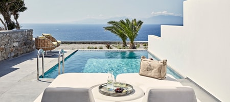 DELOS Premium Junior Suite with Sea View Outdoor Jacuzzi & Private Pool