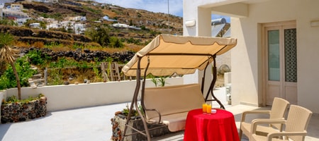 Suite with balcony and  courtyard view