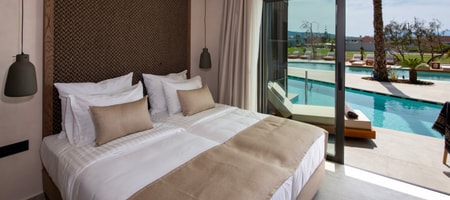 Double Room Sharing Pool with Side Sea View