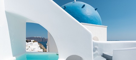 Superior Suite with Outdoor Plunge Pool Terrace and Blue Domes View