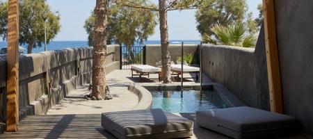 Aisio Suite | walk out Sea View patio  with Private Heated Pool