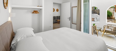 Two bedroom suite with balcony town view