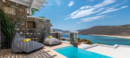 Premium Myconian Room with Private Heated Pool & Sea View