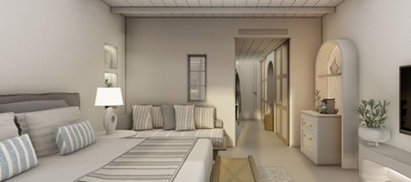Pool Suite- 1 Bedroom Suite- 1 King- Non-Private Sofa bed- Partial sea view- Private pool