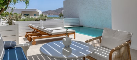 One Bedroom Pool Suite- 1 Bedroom Suite- 1 King- Private Sofa bed- Private pool