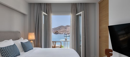 Aegean Suite- 1 Bedroom Suite- 1 King- Private Sofa bed- Sea view- Balcony