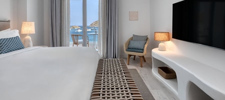 Aegean Suite- 2 Bedroom Suite- Bedroom 1: 1 King- Bedroom 2: 1 King- Private Sofa bed- Sea view