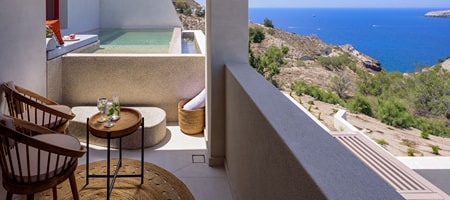 Elegant Suite with Heated Plunge Pool and Sea View
