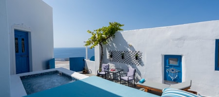 Deluxe Suite with Private Outdoor Jetted Tub & Sea View-Santorita 2