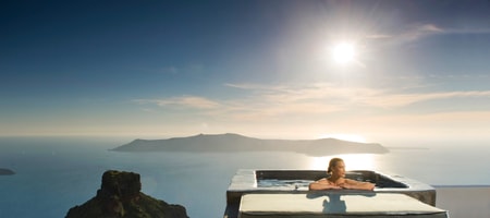 Superior Honeymoon Cave Suite with Indoor & Outdoor Plunge Pool & Caldera View