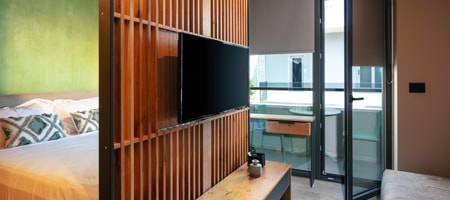 Twin Bedroom & Sofa Bed with Balcony | Side Sea View