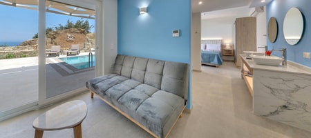 Aegeon Private Pool Two Bedroom Suite with Sea View and Fully Equipped Kitchen