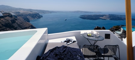 Rocca Style with Caldera View & Outdoor Hot Τub