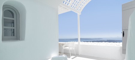 Tholos Honeymoon Suite with Private Outdoor Hot Tub & Caldera View