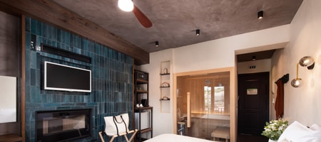 The Sauna Suite with Fireplace & Steam Shower 26m²