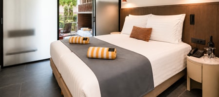 Family Room with bunk beds and sliding door Inland View