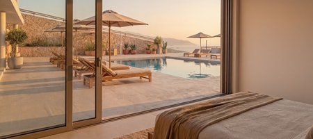 Disability Access Deluxe Double Room with Pool View 22m²