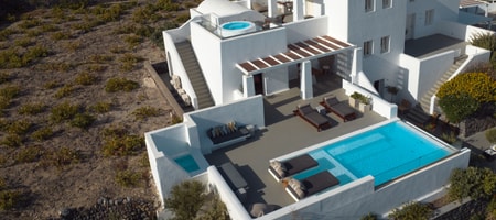 Grand White Villa with Two Private Pools