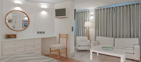 Open Plan 2-Bedroom Apartment with Living Room