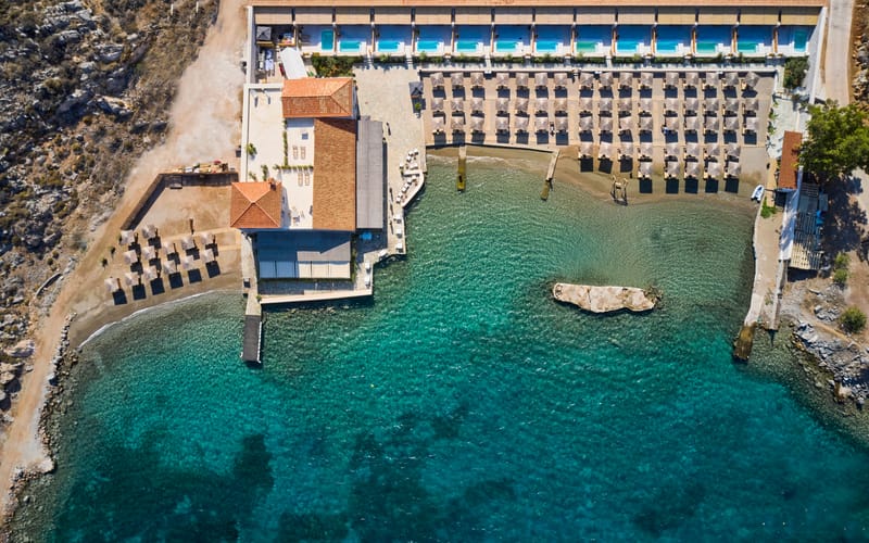 Mandraki Beach Resort — the only 5-star resort on Hydra, Mandraki beach